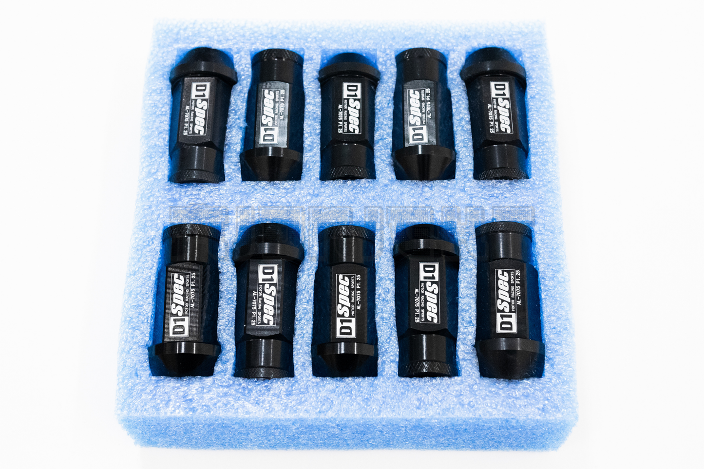 D1 Spec Style Black Racing Composite Formula Hexagon Lug Nut Set M12xP1.25 / M12x1.5