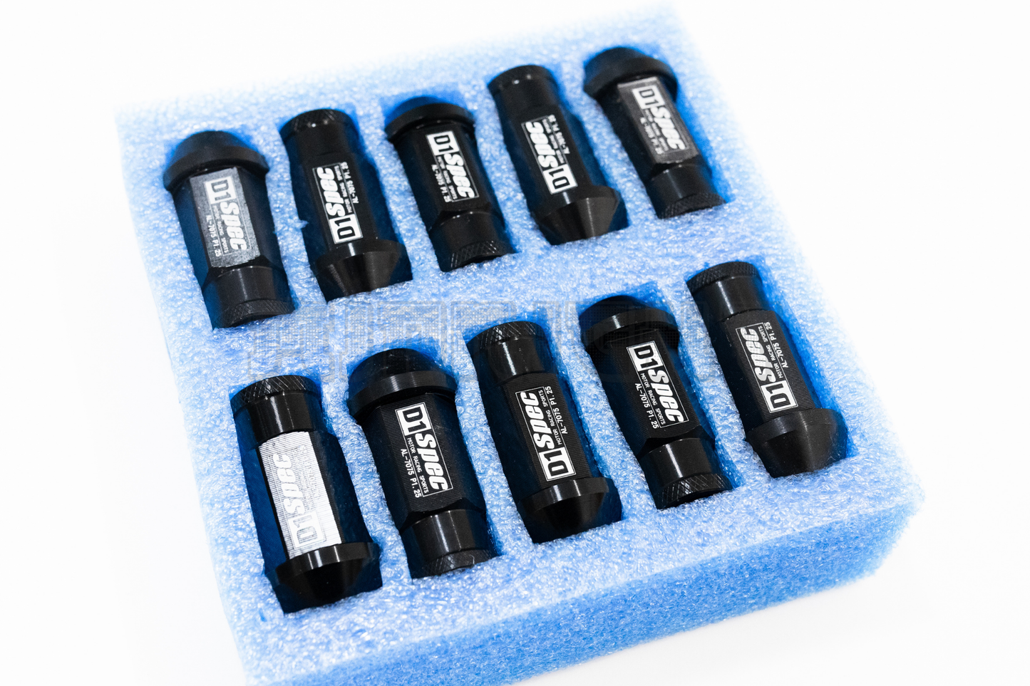 D1 Spec Style Black Racing Composite Formula Hexagon Lug Nut Set M12xP1.25 / M12x1.5