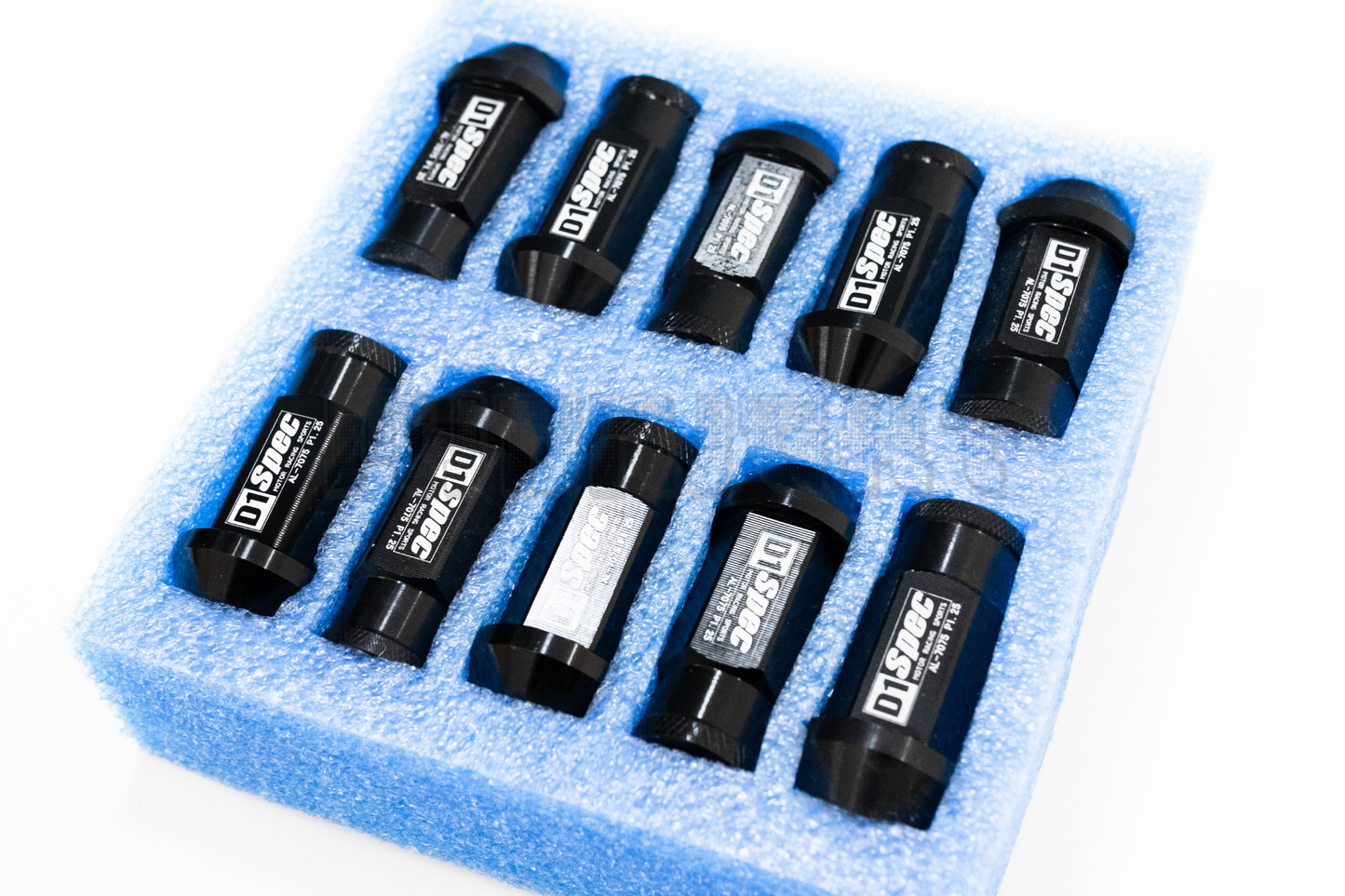 D1 Spec Style Black Racing Composite Formula Hexagon Lug Nut Set M12xP1.25 / M12x1.5