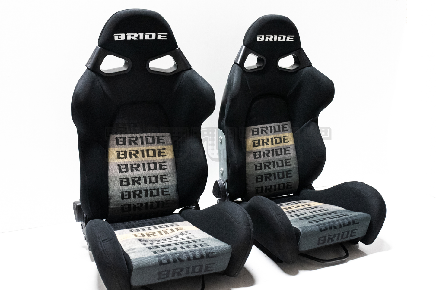 Bride Vorga Style Black Fabric Gradation Reclinable Bucket Seat