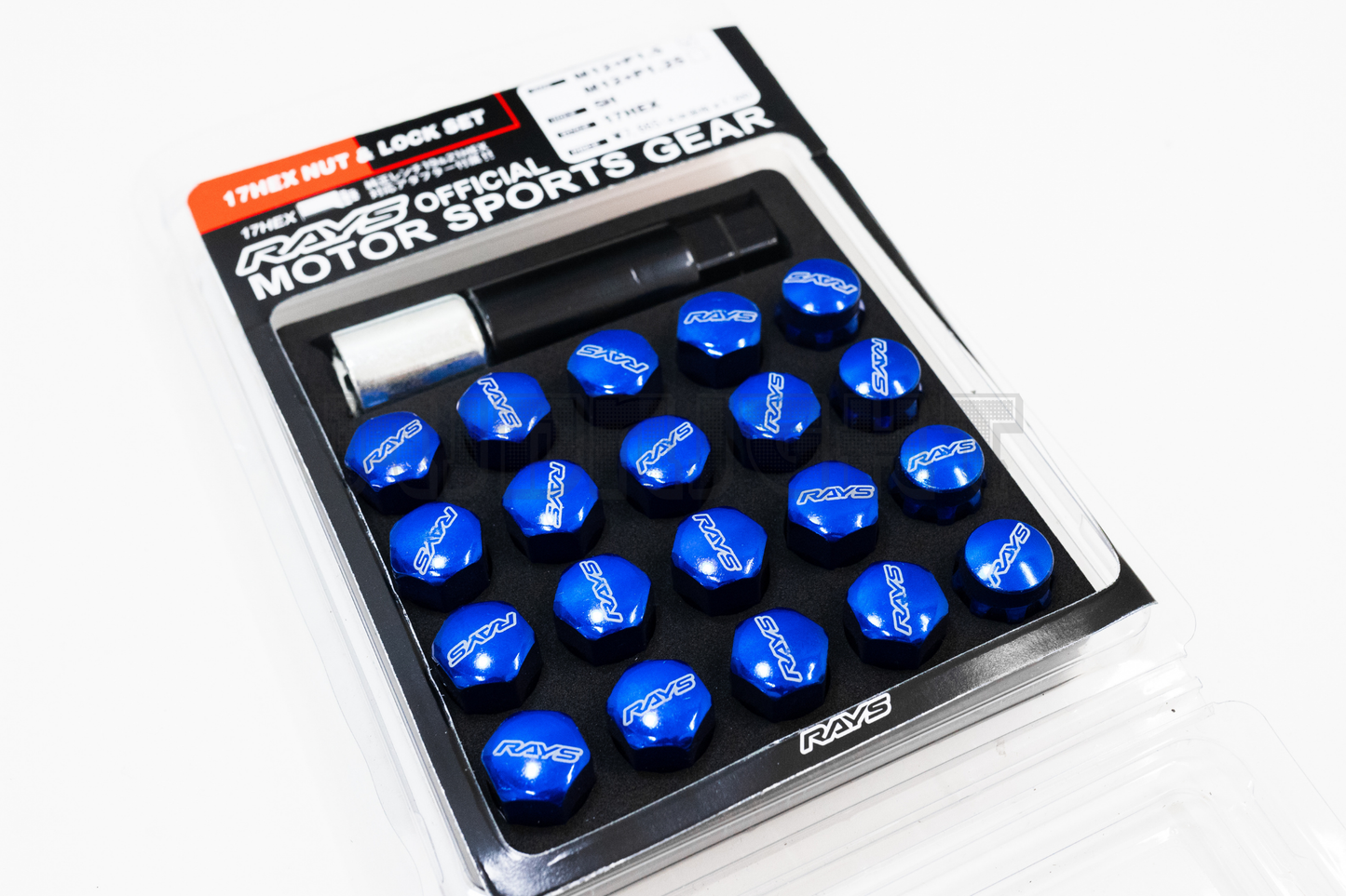 Rays 17 HEX Style Blue Racing Composite Formula Hexagon Lug Nut & Lock Set M12xP1.25 / M12x1.5