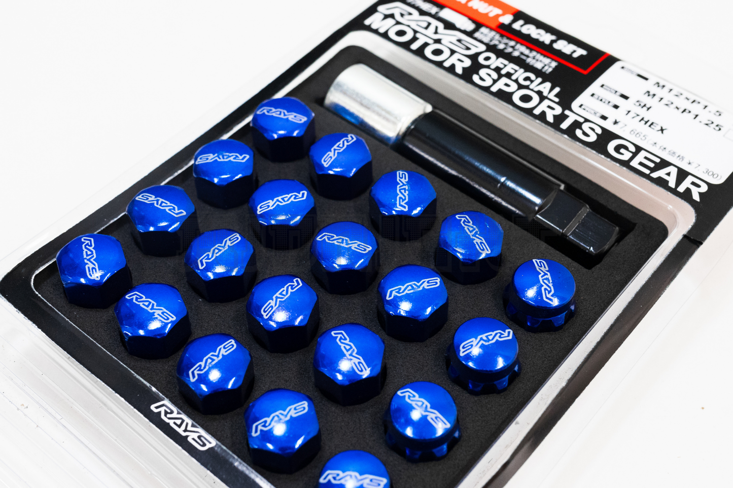 Rays 17 HEX Style Blue Racing Composite Formula Hexagon Lug Nut & Lock Set M12xP1.25 / M12x1.5