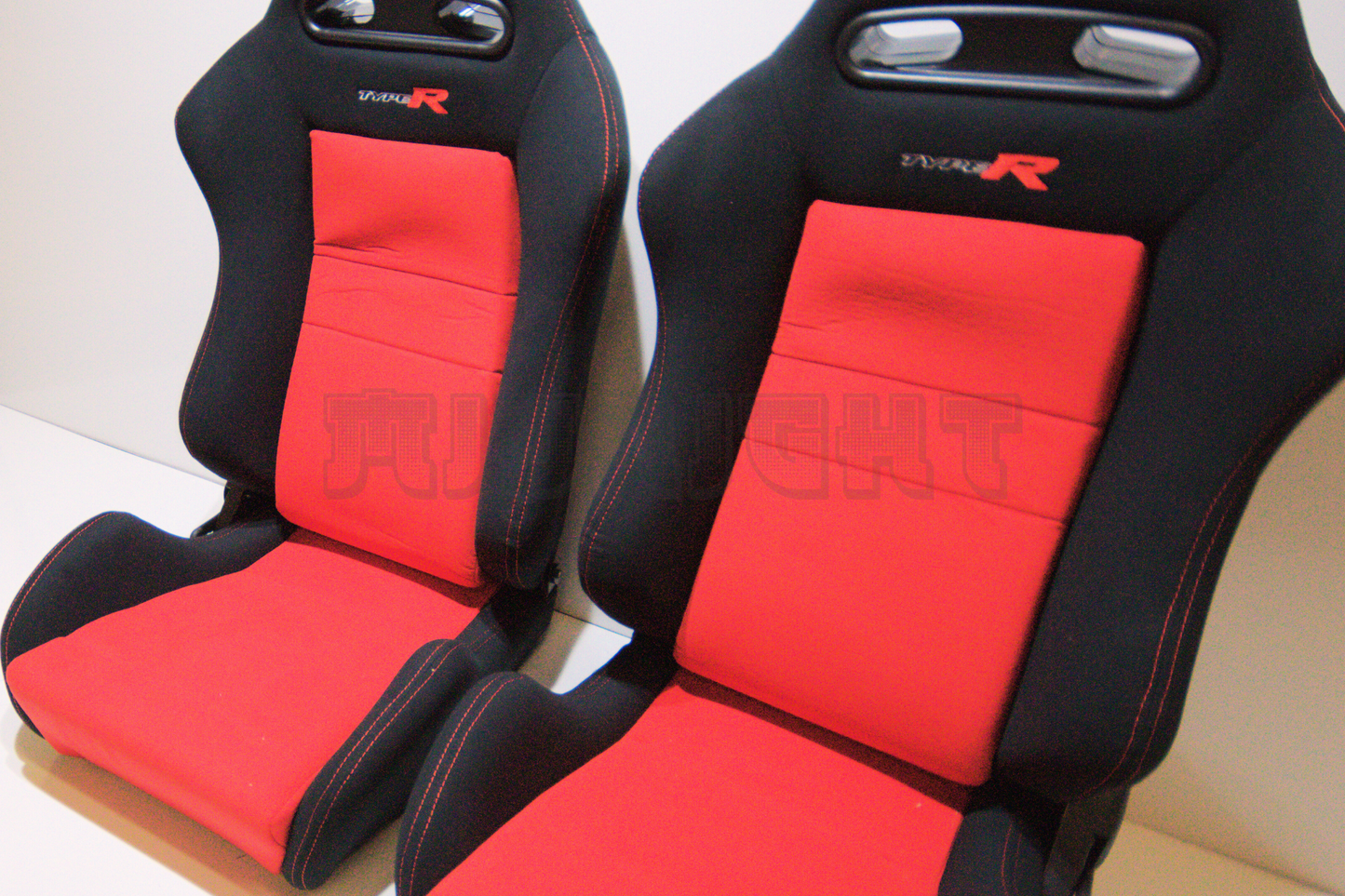Recaro SR3 Type R Style Black & Red Fabric Reclinable Bucket Seat