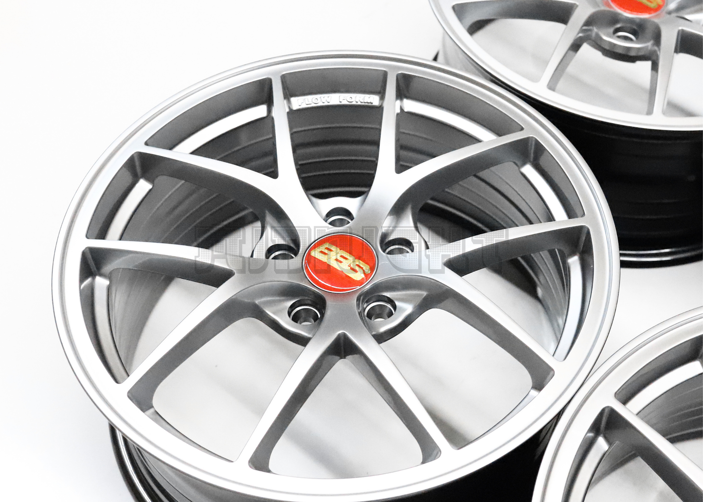 18" Hyper Silver BBS Style Wheels (5x114.3) Squared Set