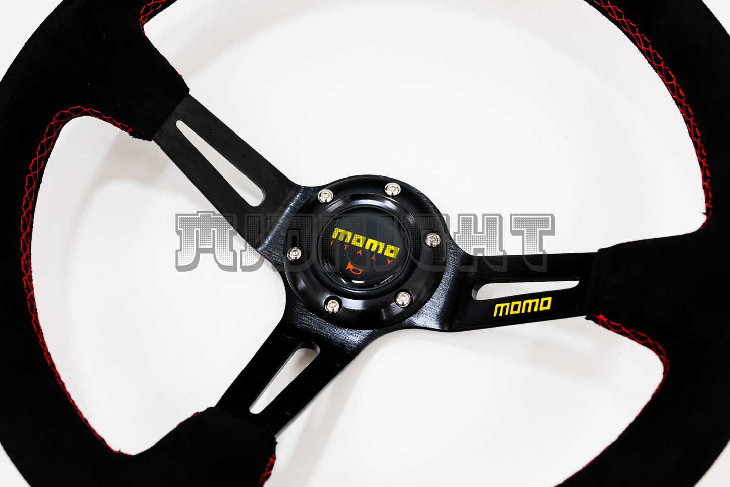 MOMO MOD 08 Style Black Alcantara Suede Steering Wheel
