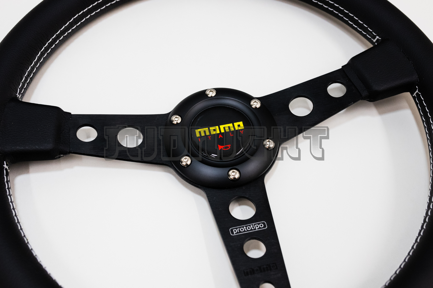 MOMO Prototipo Style Black Leather Steering Wheel