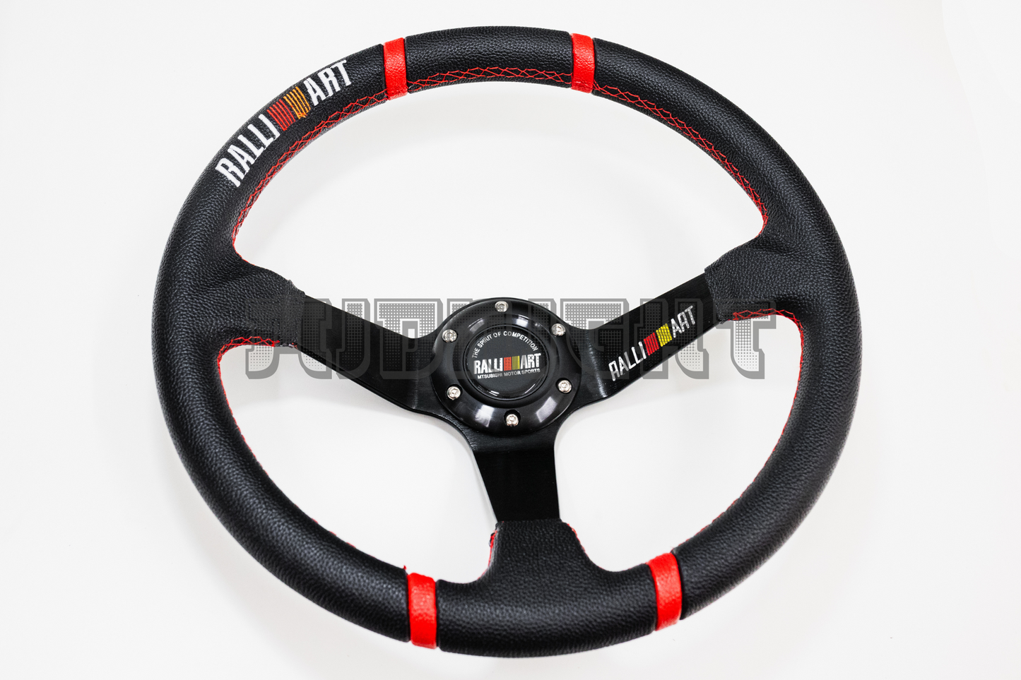 RalliArt Style Faux Leather Steering Wheel