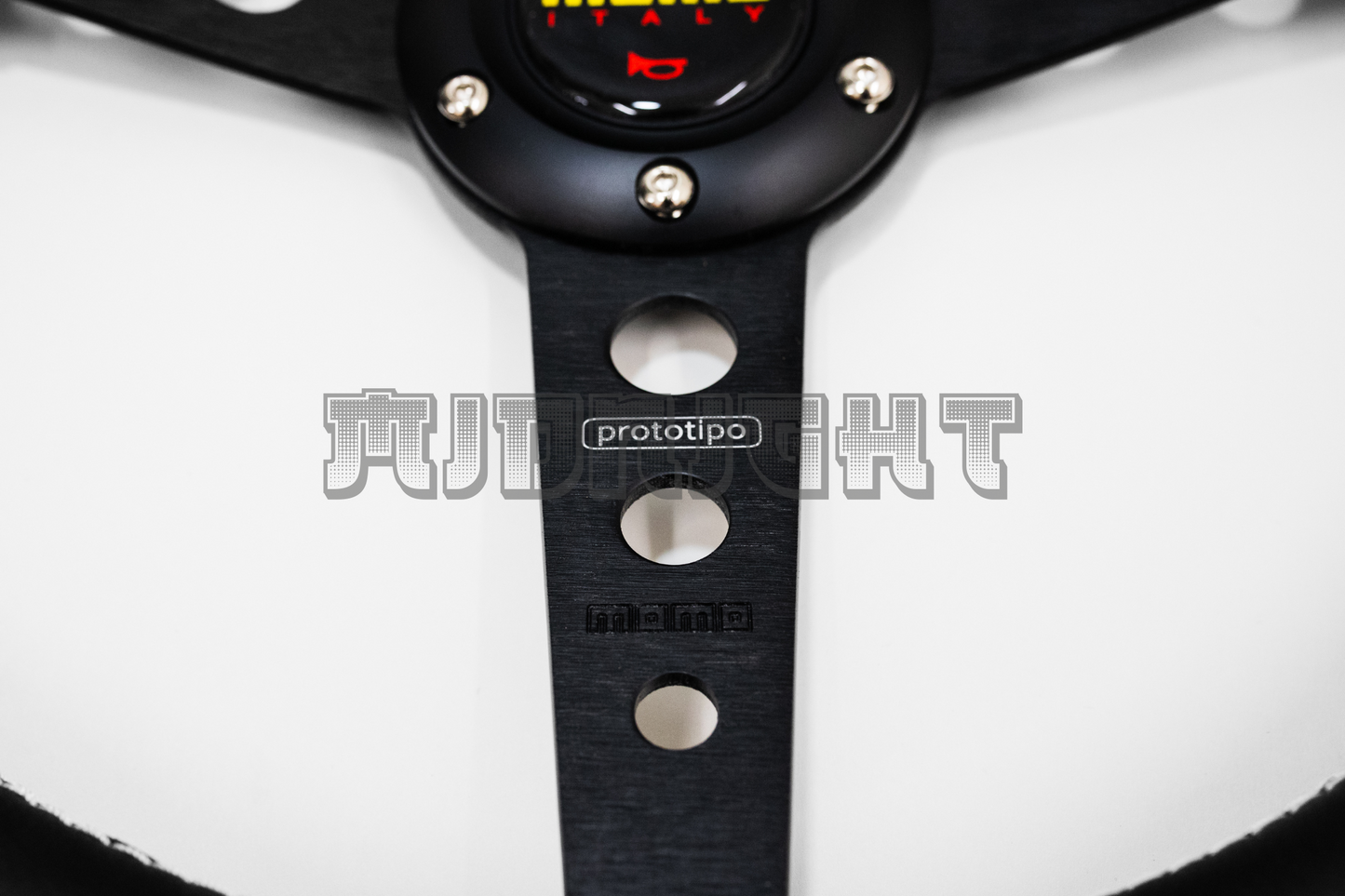 MOMO Prototipo Style Black Leather Steering Wheel