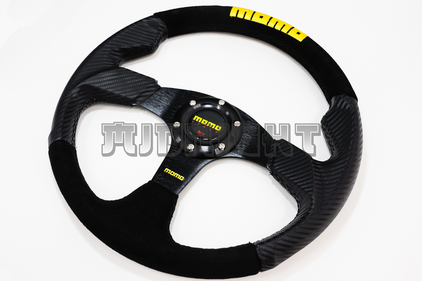 MOMO JET Style 350mm Carbon Fiber Alcantara Suede Steering Wheel