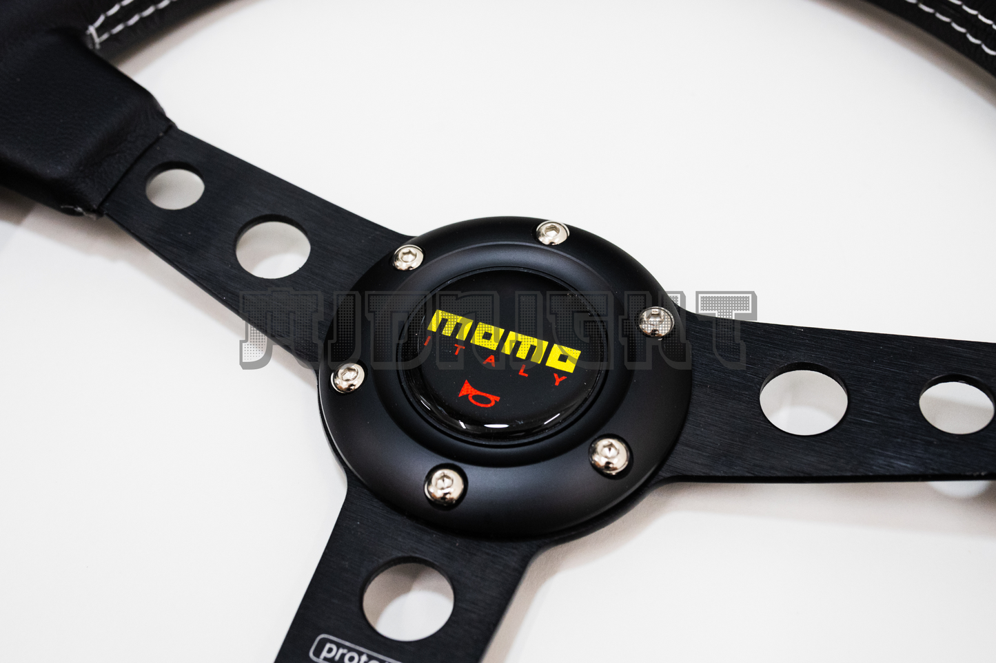 MOMO Prototipo Style Black Leather Steering Wheel
