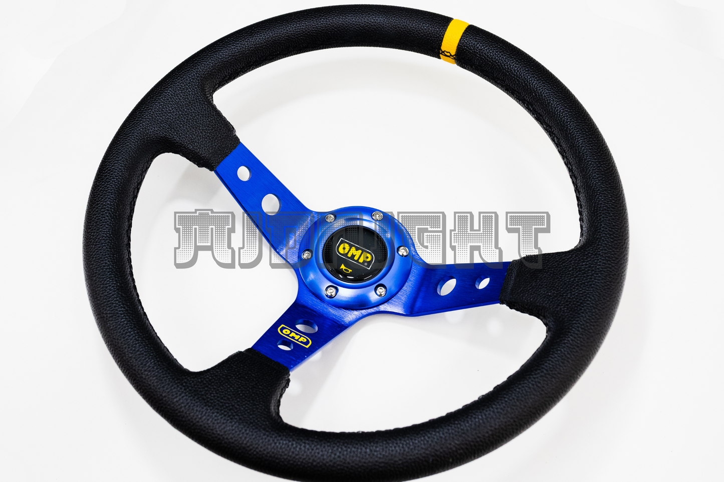 OMP Corsica Scamosciato Style Faux Leather 350mm Blue Steering Wheel