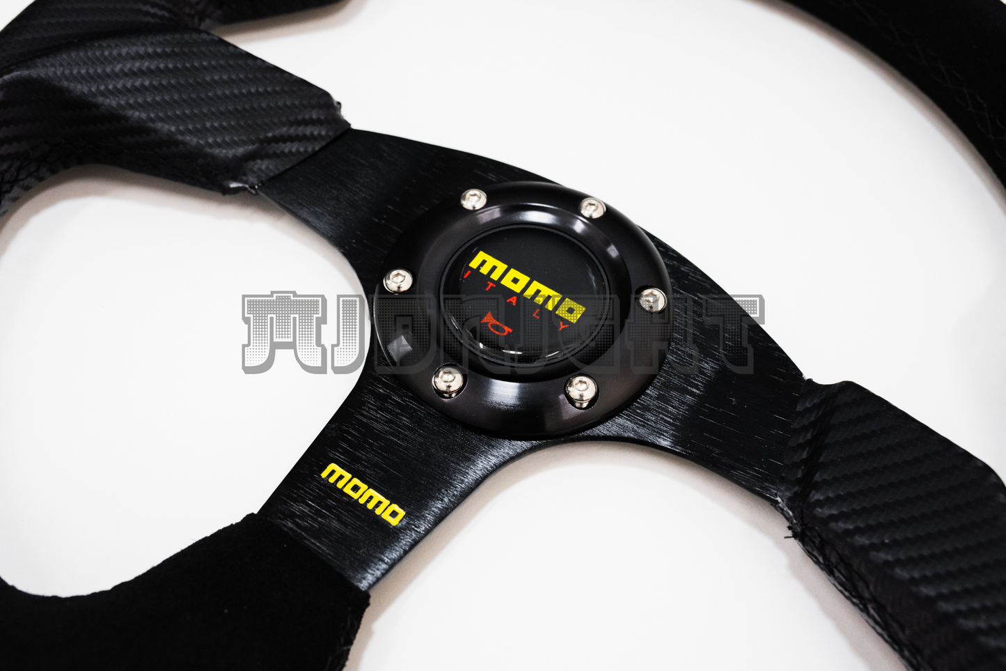 MOMO JET Style 350mm Carbon Fiber Alcantara Suede Steering Wheel
