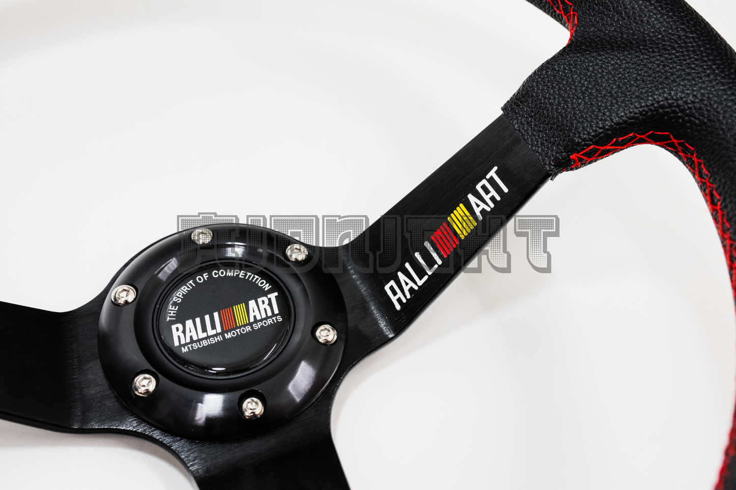 RalliArt Style Faux Leather Steering Wheel