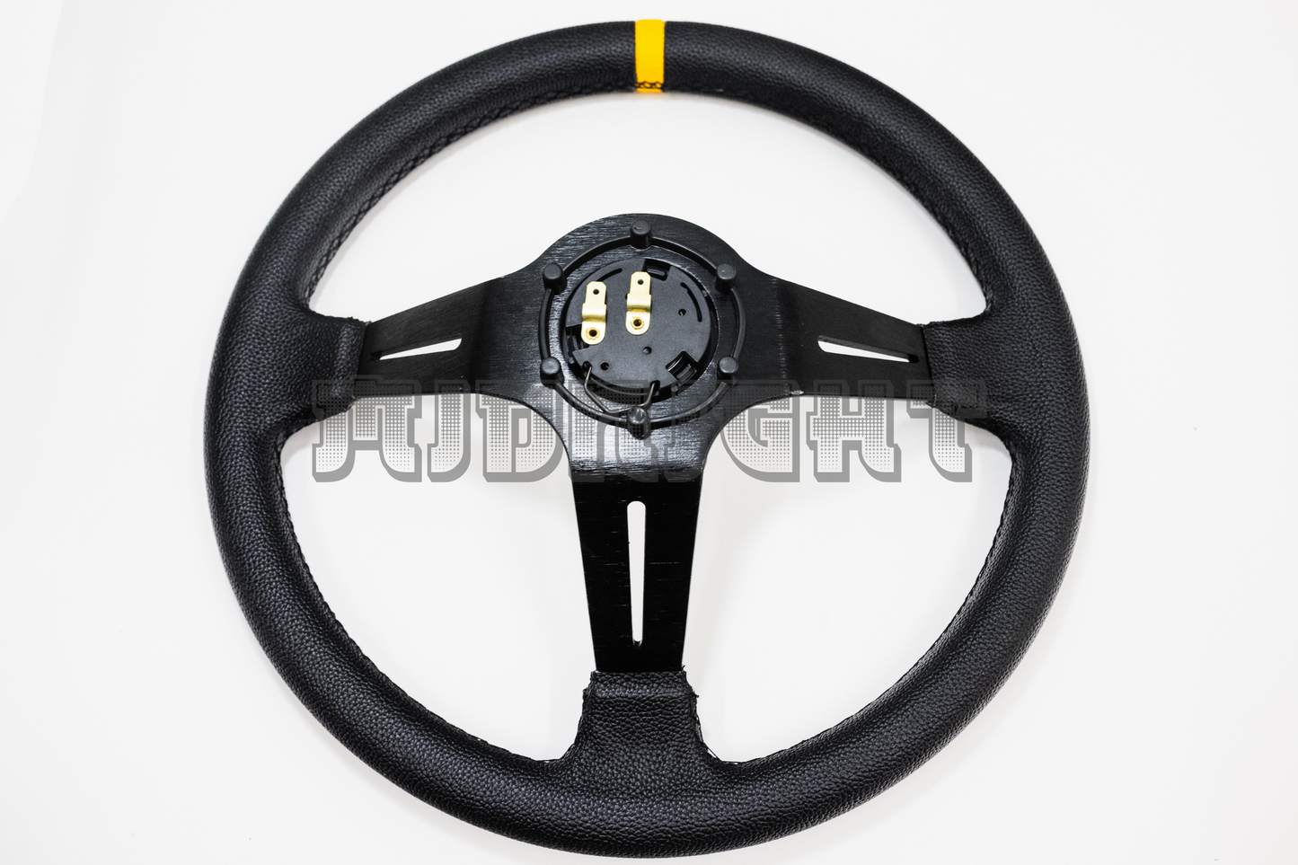 Sabelt Style Faux Leather 350mm Black Steering Wheel