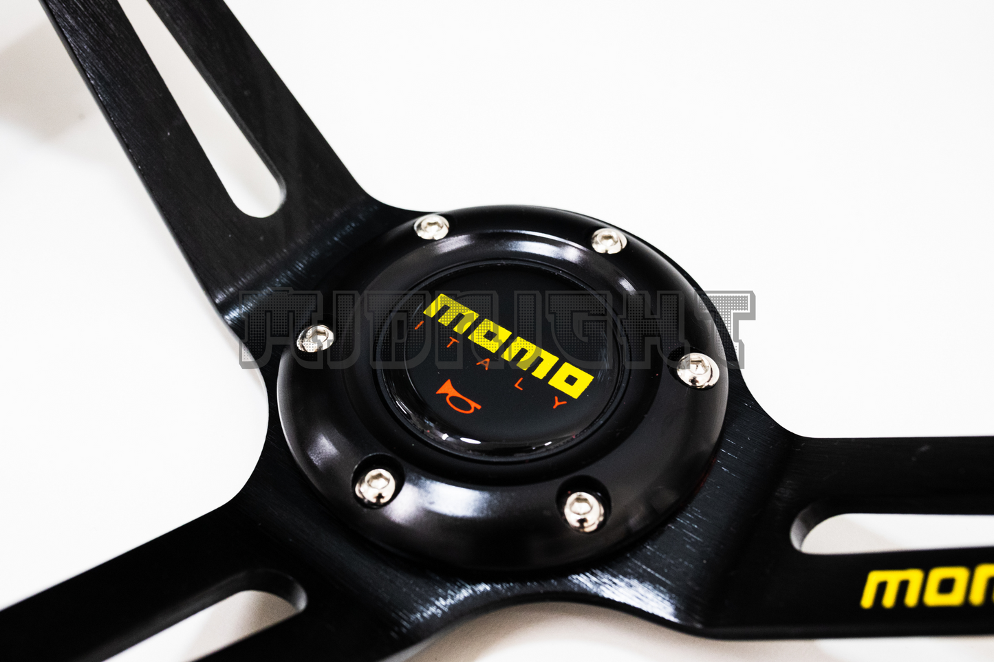 MOMO MOD 08 Style Black Faux Leather Steering Wheel