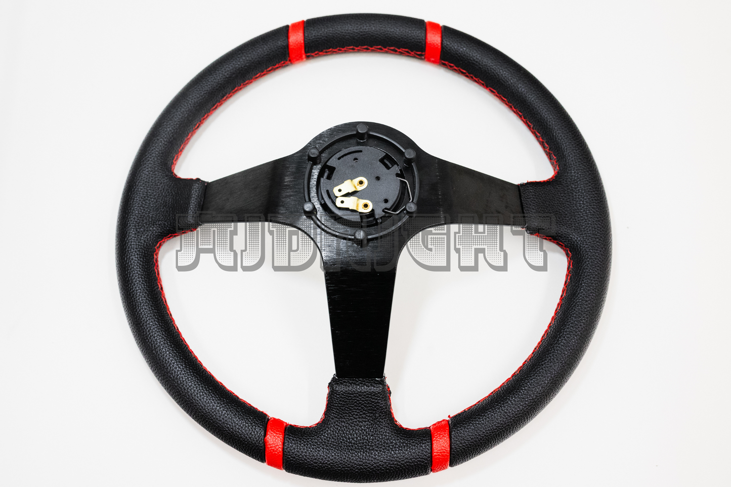 RalliArt Style Faux Leather Steering Wheel