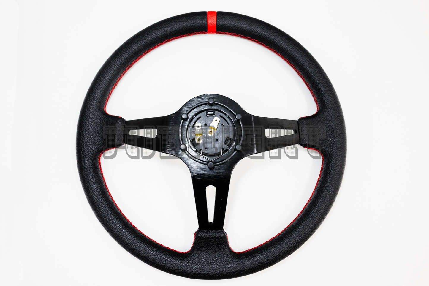 MOMO MOD 08 Style Black Faux Leather Steering Wheel