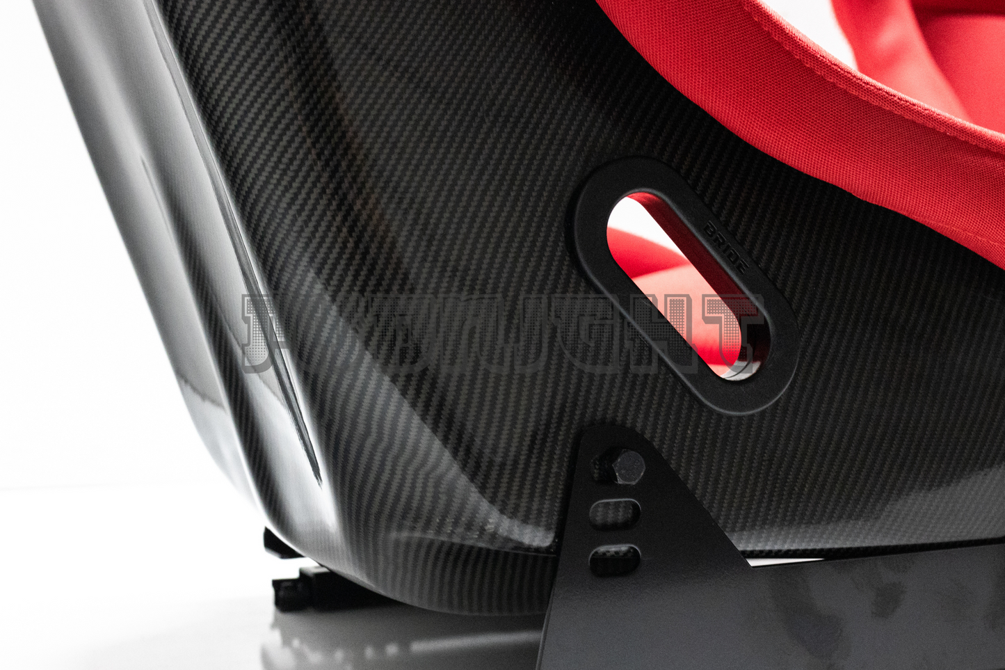 Bride VIOS III Style Carbon Fiber Fixed Back Red Bucket Seat
