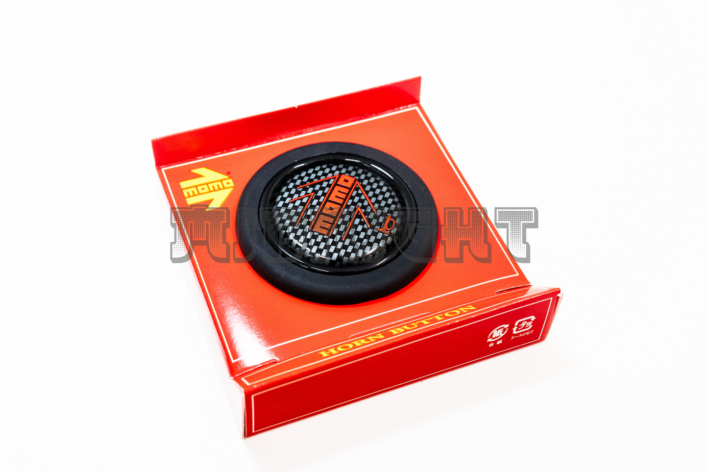 MOMO Carbon Red Horn Button