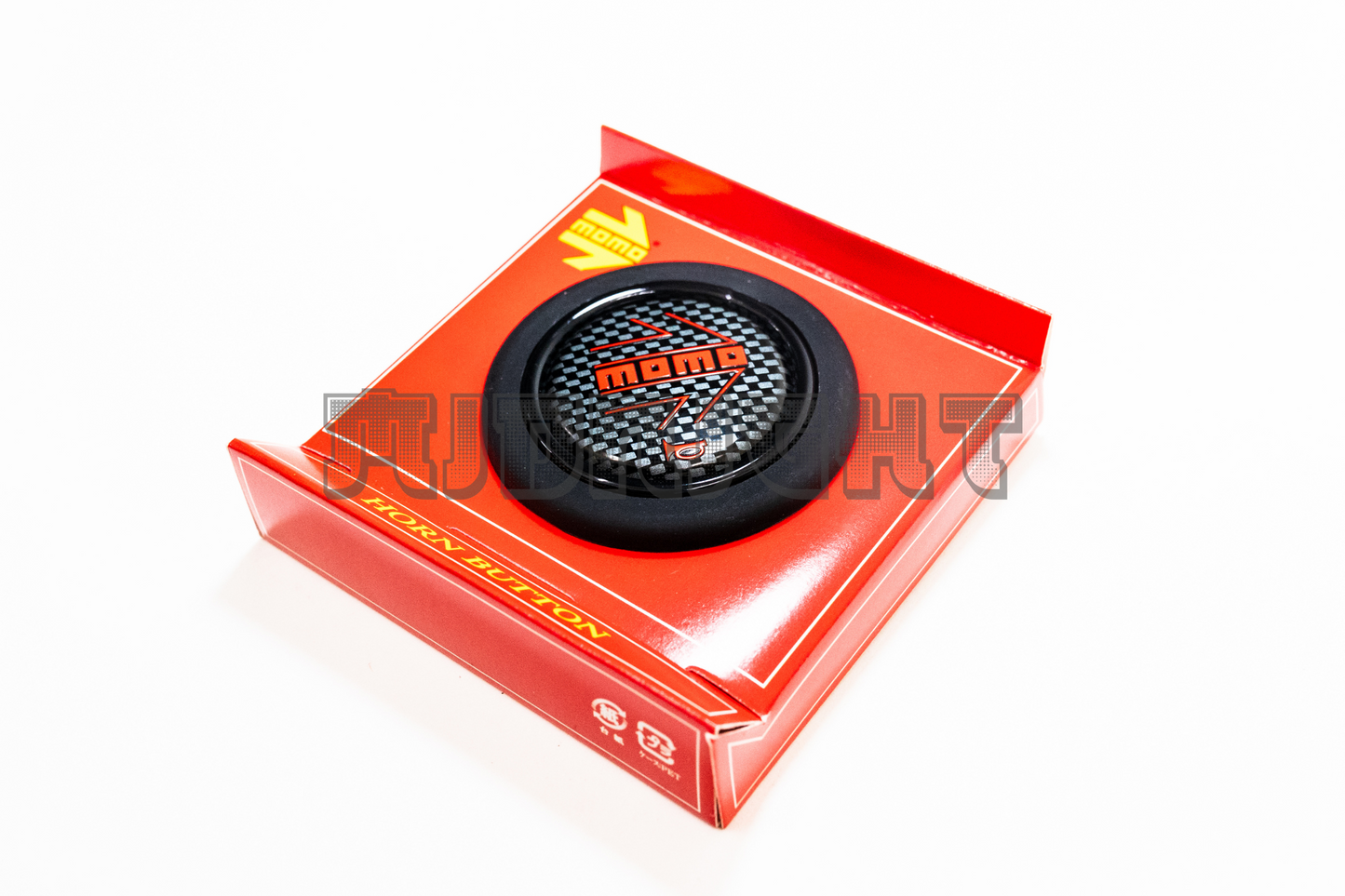 MOMO Carbon Red Horn Button