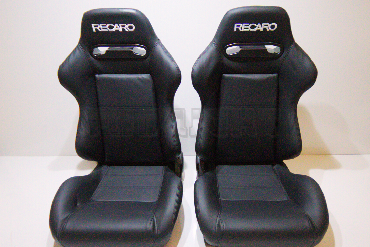 Recaro SR3 Style Black Leather Reclinable Bucket Seat