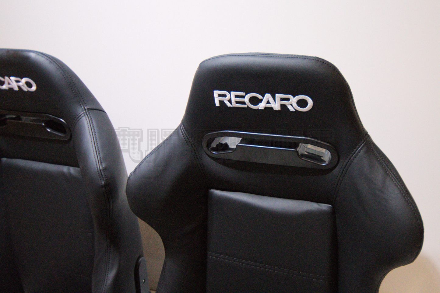 Recaro SR3 Style Black Leather Reclinable Bucket Seat