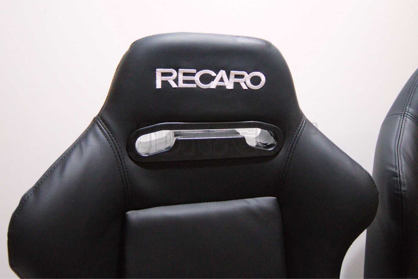 Recaro SR3 Style Black Leather Reclinable Bucket Seat