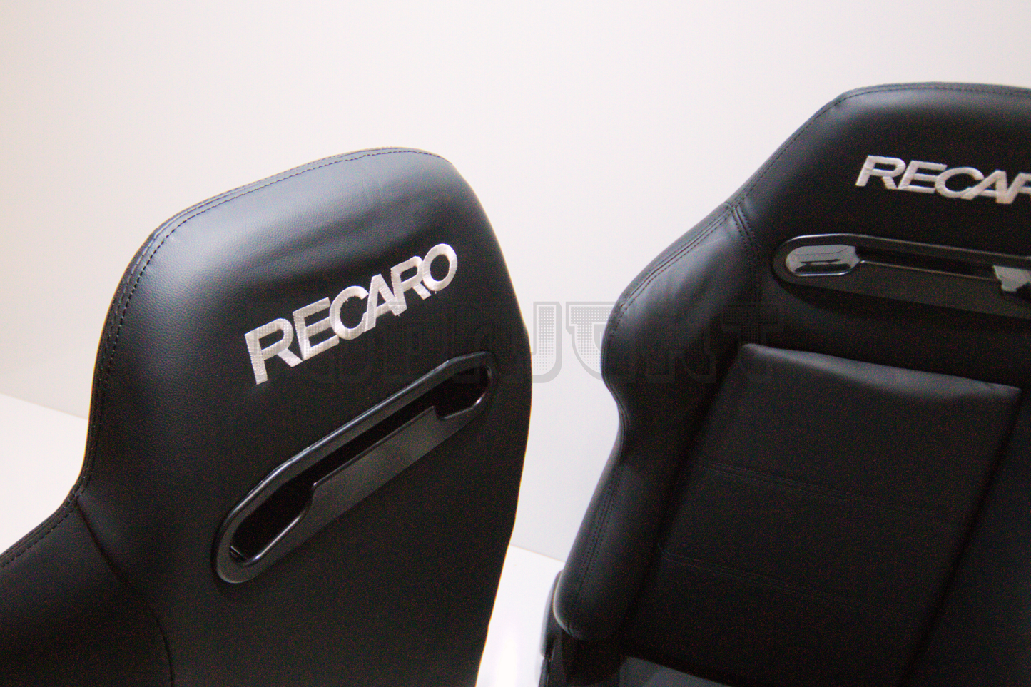 Recaro SR3 Style Black Leather Reclinable Bucket Seat