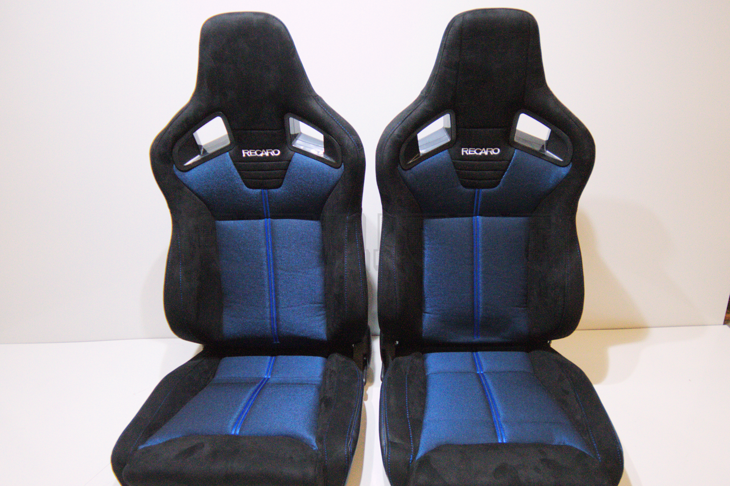 Recaro SR7 Style Blue Suede Alcantara Reclinable Bucket Seat