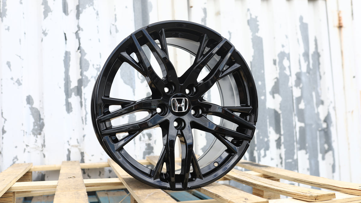18" Gloss Black Honda Style Wheels Set of 4 18x8.5 +45 5x114.3