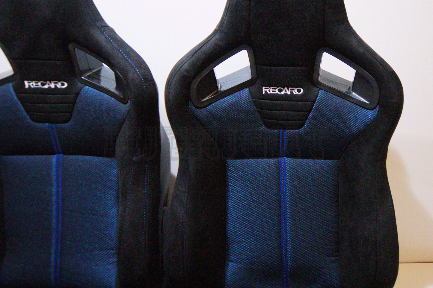Recaro SR7 Style Blue Suede Alcantara Reclinable Bucket Seat