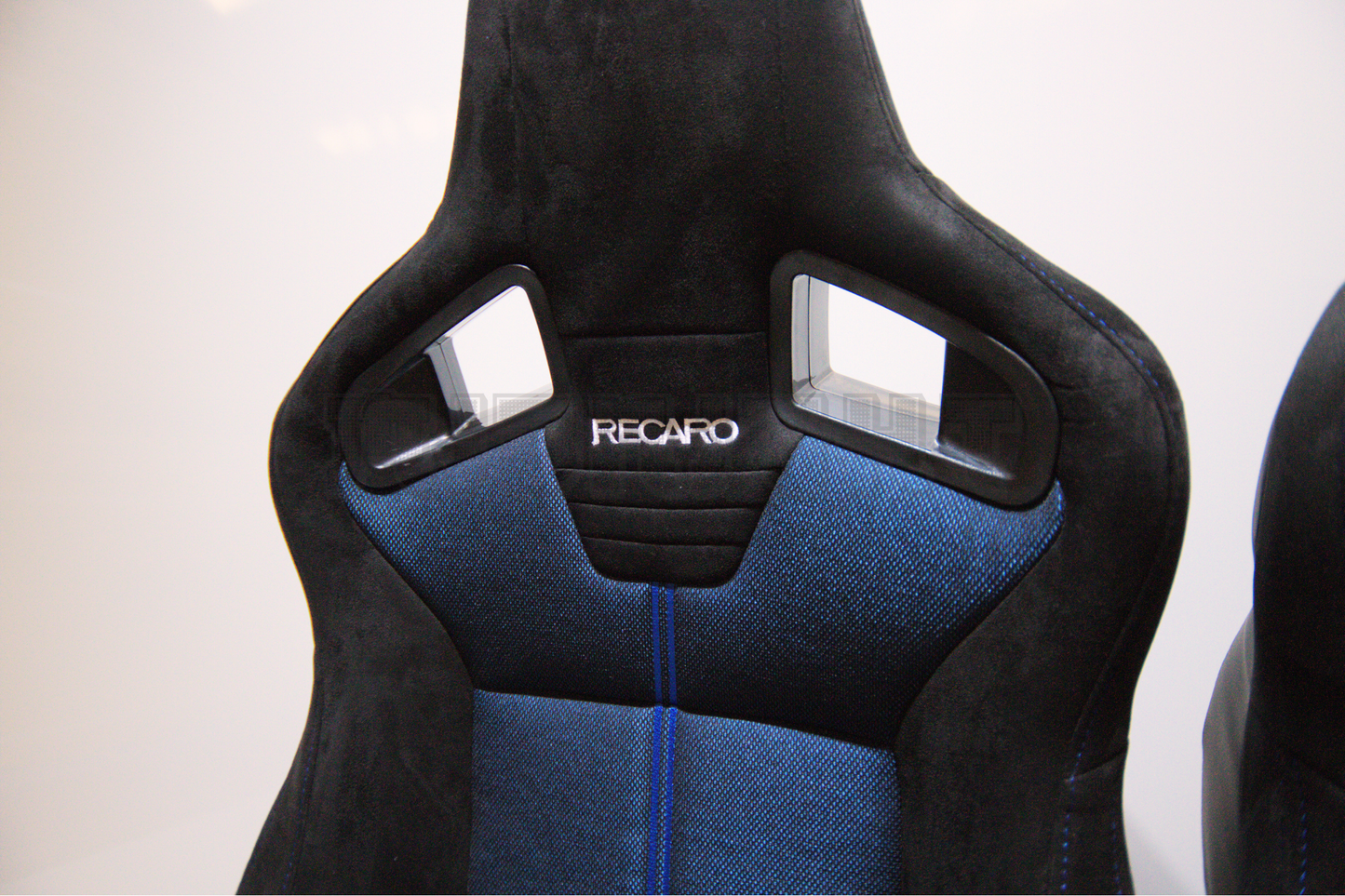 Recaro SR7 Style Blue Suede Alcantara Reclinable Bucket Seat