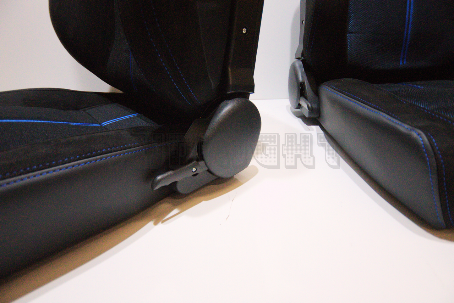 Recaro SR7 Style Blue Suede Alcantara Reclinable Bucket Seat