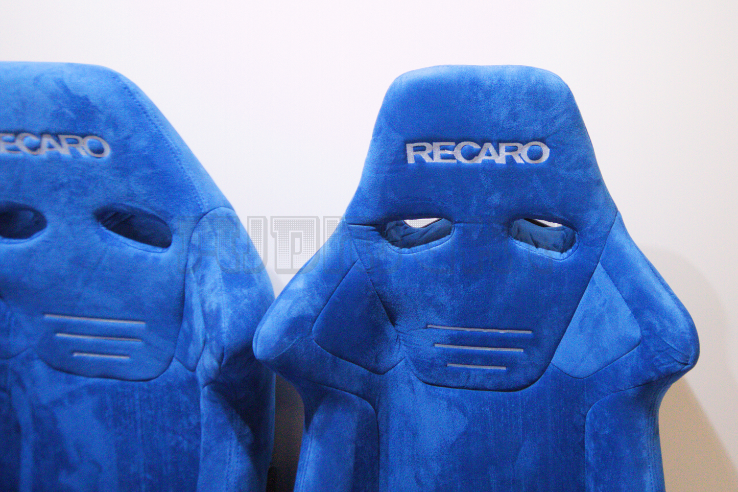 Recaro SR7 Style Blue Suede Alcantara Stitch Reclinable Bucket Seat