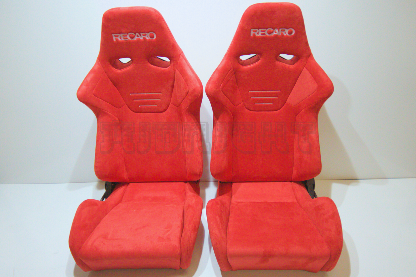Recaro SR7 Style Red Suede Alcantara Stitch Reclinable Bucket Seat