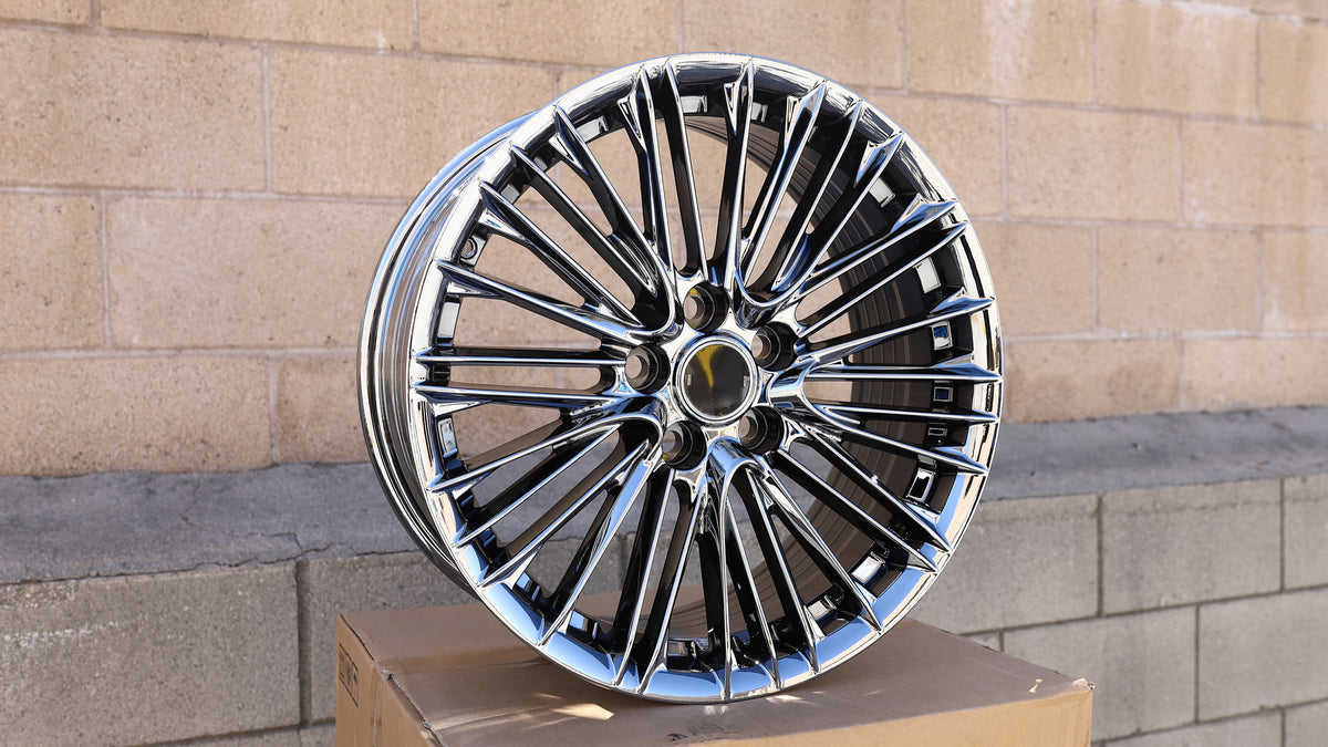 19" Black Chrome Lexus WALD F001 Style Wheels Set of 4 19x8 +38 5x114.3