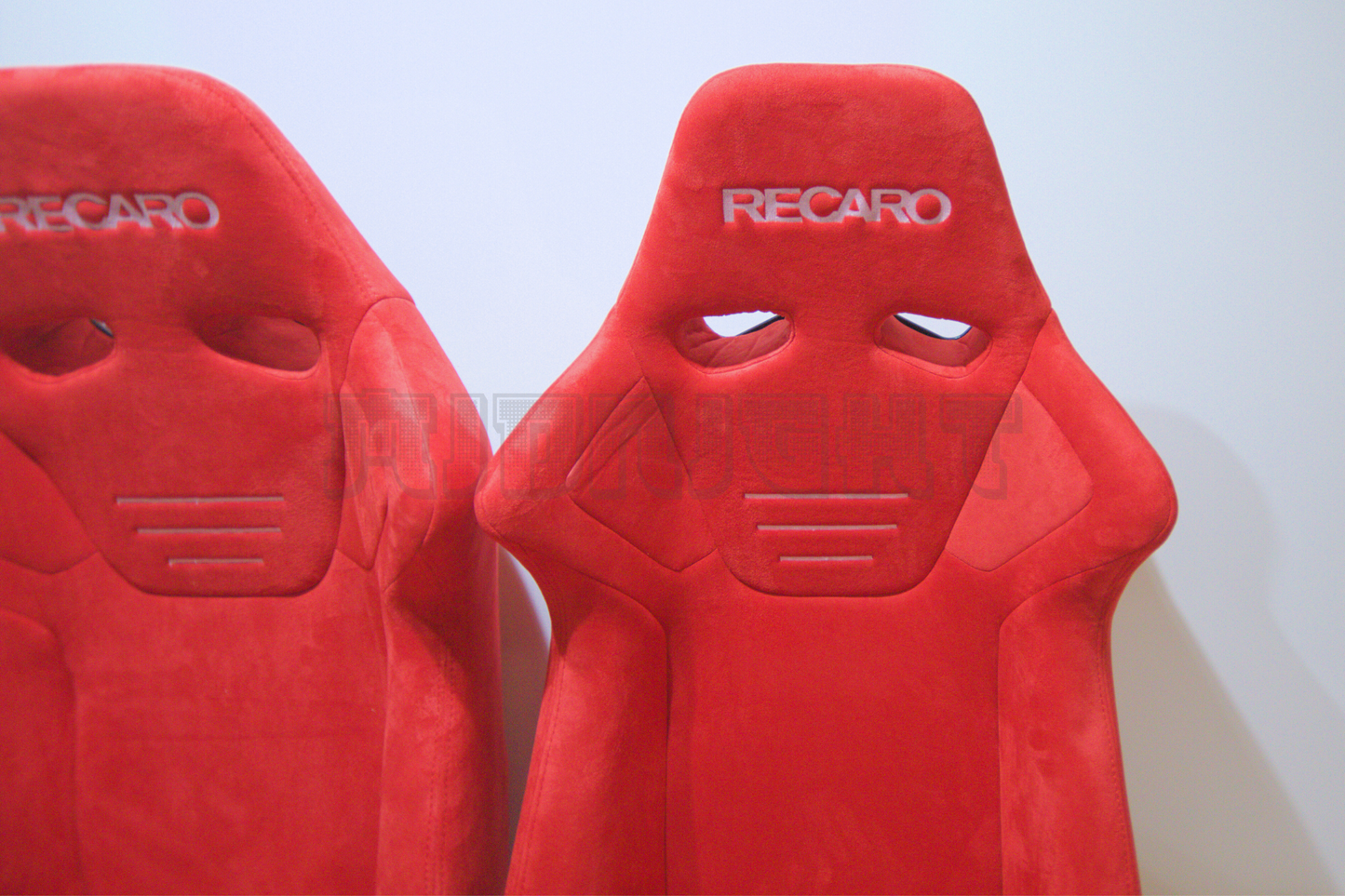 Recaro SR7 Style Red Suede Alcantara Stitch Reclinable Bucket Seat