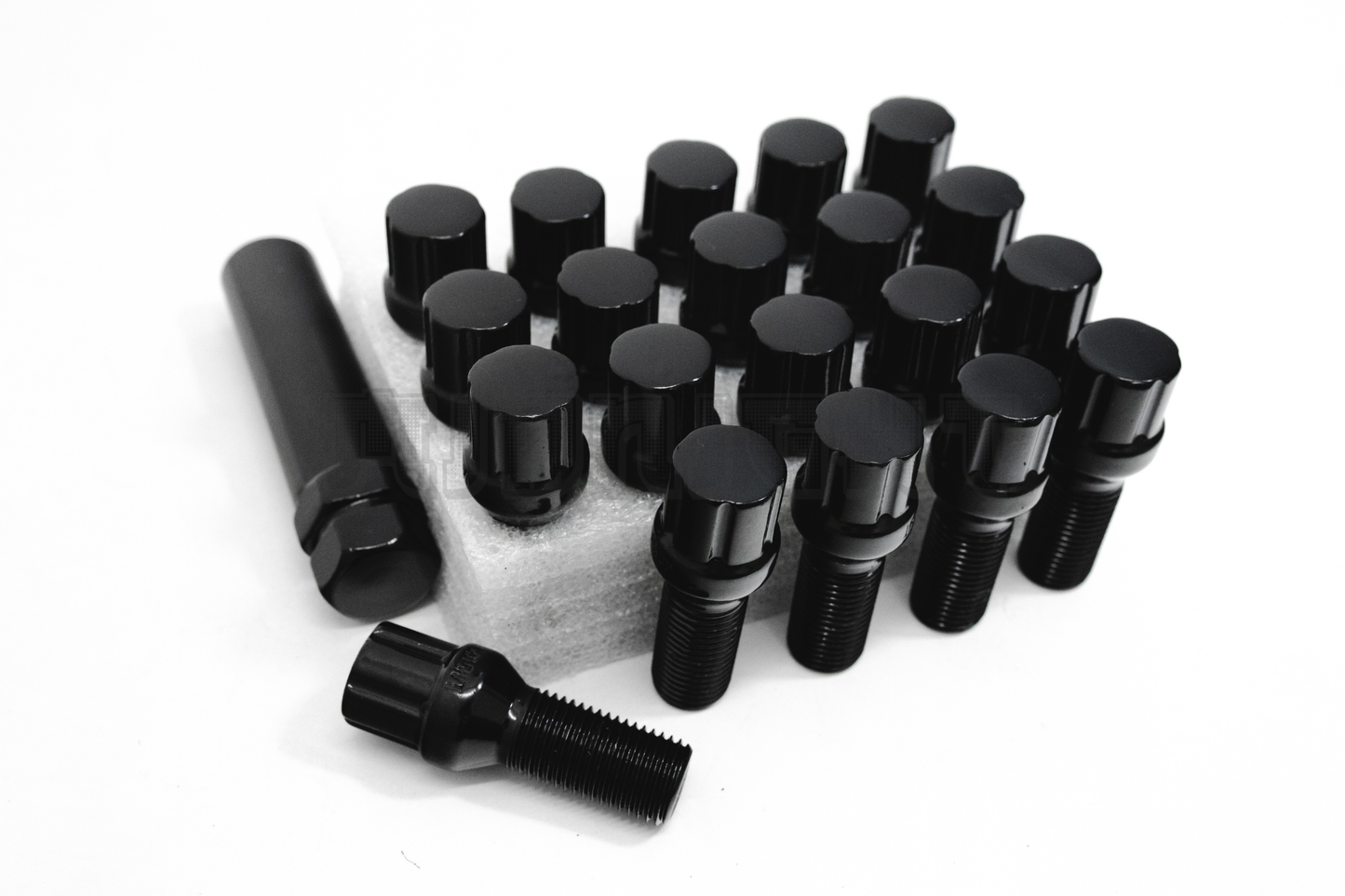 20x Black 14x1.5 Spline Tuner Lug Bolts 28mm Shank Volkswagen Aftermarket Wheel