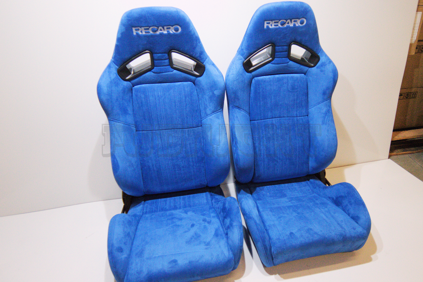 Recaro MS-7 Style Blue Suede Alcantara Reclinable Bucket Seat
