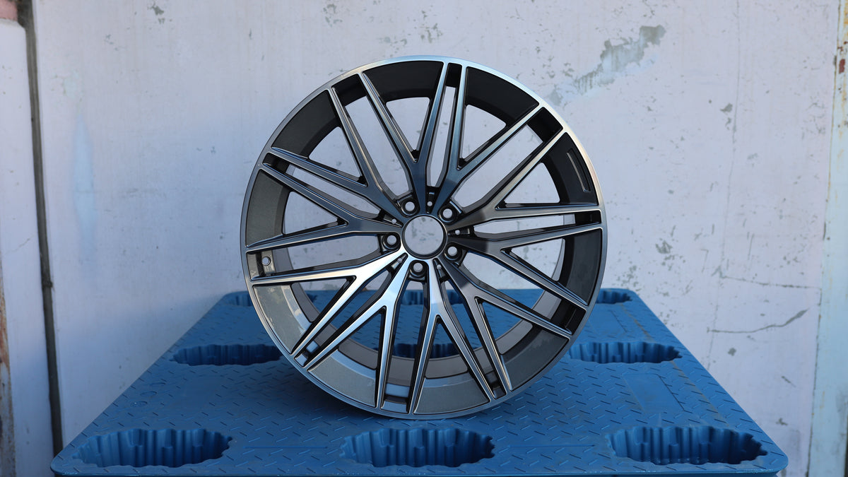 21" Grey Machined Face GLE AMG Mercedes Style Wheels Staggered Set 21x10 +51 / 21x11 +45 5x112