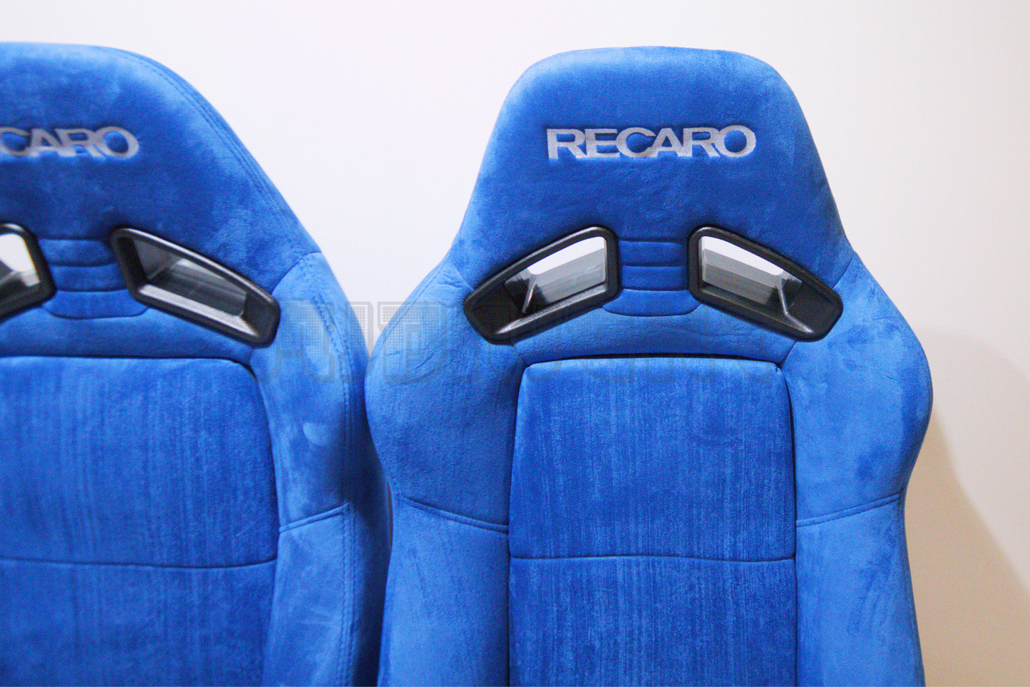 Recaro MS-7 Style Blue Suede Alcantara Reclinable Bucket Seat