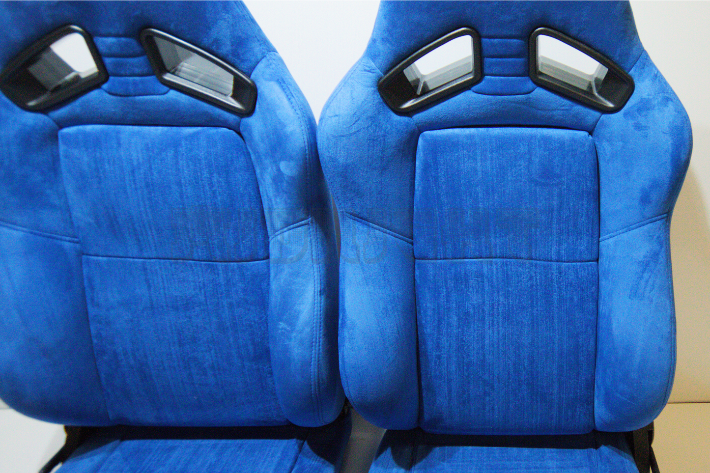 Recaro MS-7 Style Blue Suede Alcantara Reclinable Bucket Seat