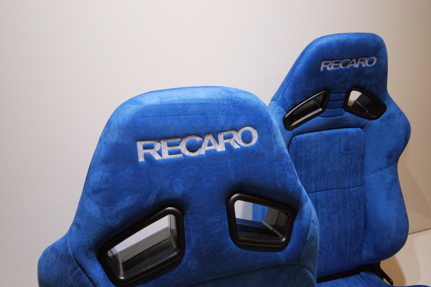 Recaro MS-7 Style Blue Suede Alcantara Reclinable Bucket Seat