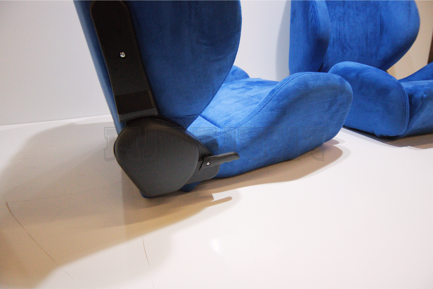 Recaro MS-7 Style Blue Suede Alcantara Reclinable Bucket Seat