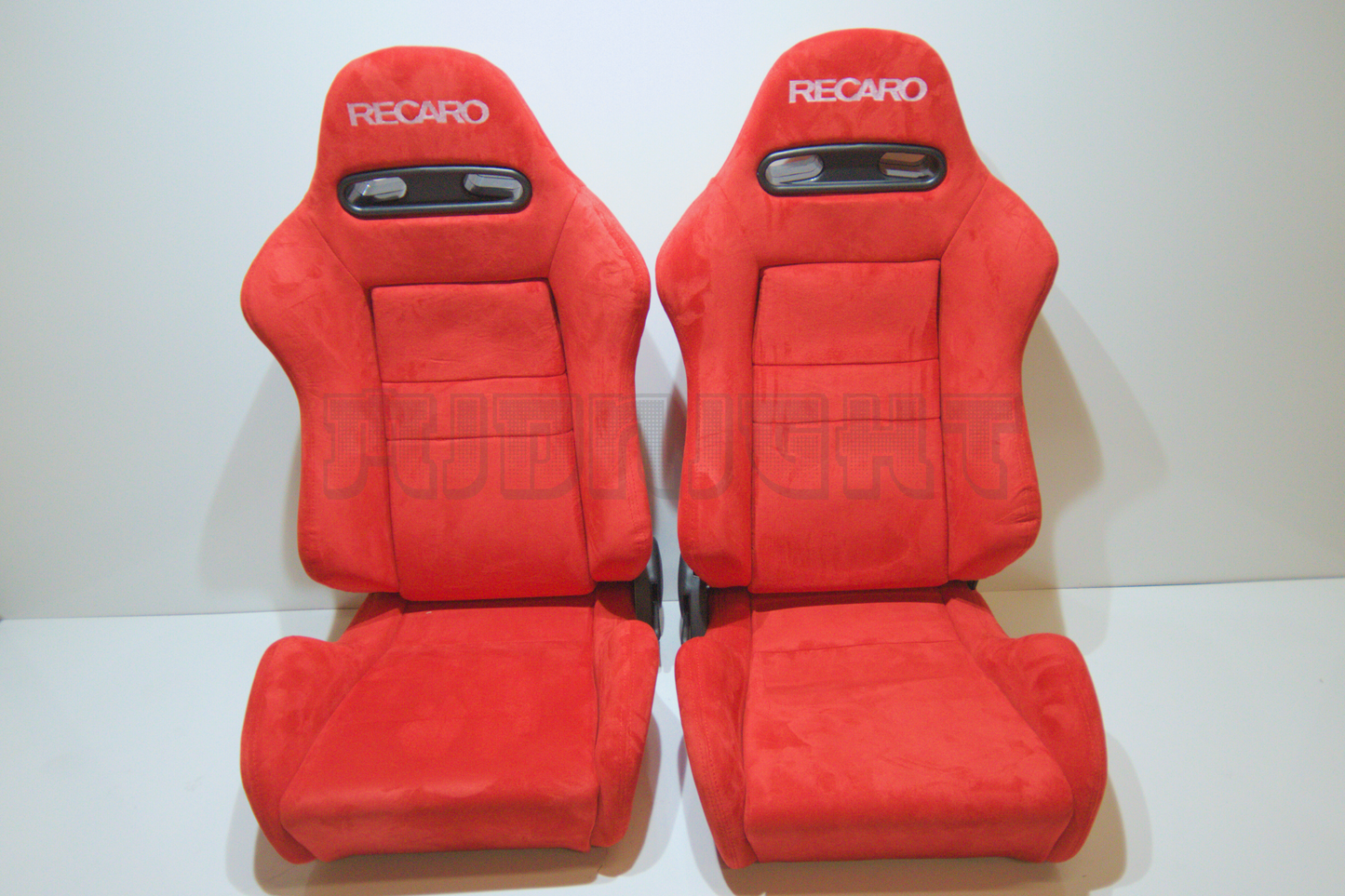 Recaro SR3 Style Red Suede Alcantara Reclinable Bucket Seat