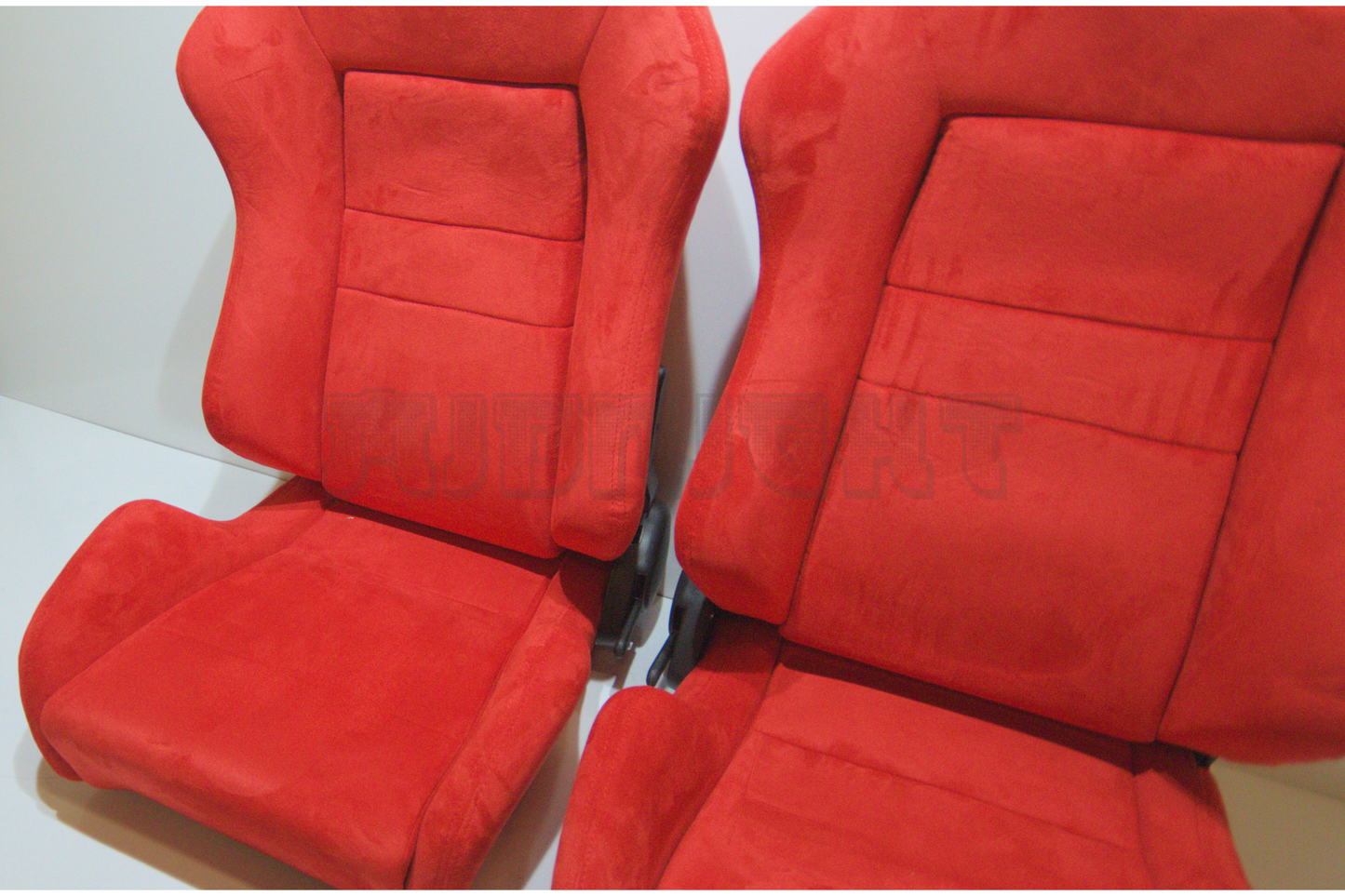 Recaro SR3 Style Red Suede Alcantara Reclinable Bucket Seat