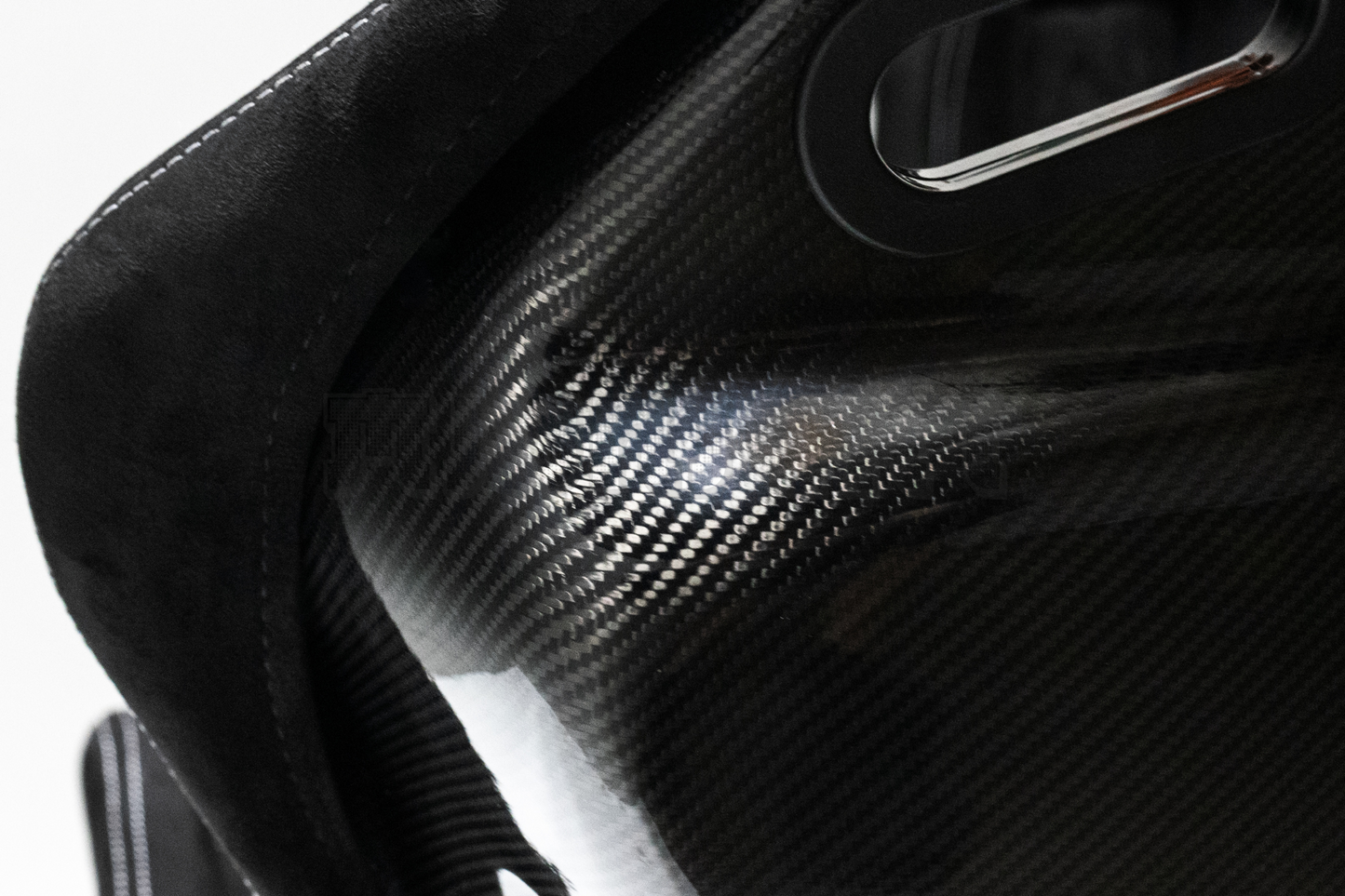 Bride Stradia II Style Black Alcantara Suede Reclinable Bucket Seat Carbon Fiber Back