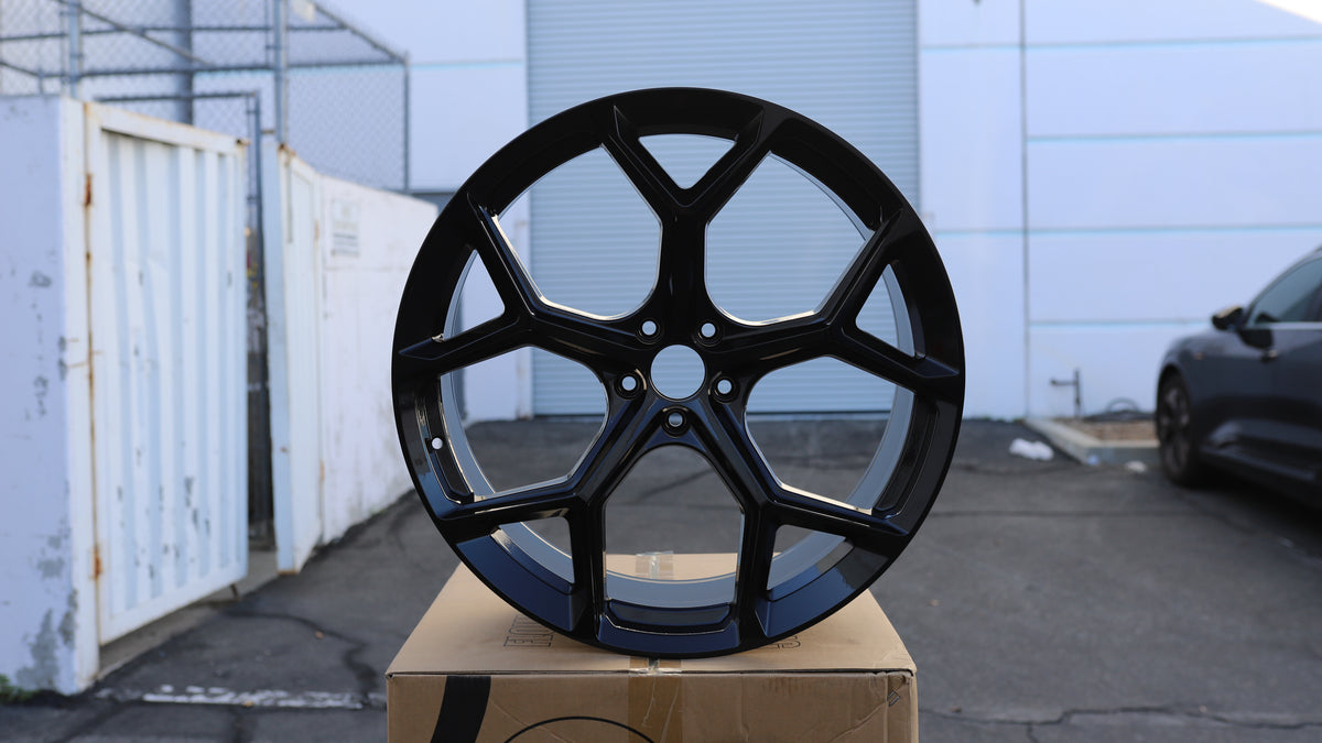 22" Black Audi RS Style Wheels Set of 4 22x9.5 +28 5x112