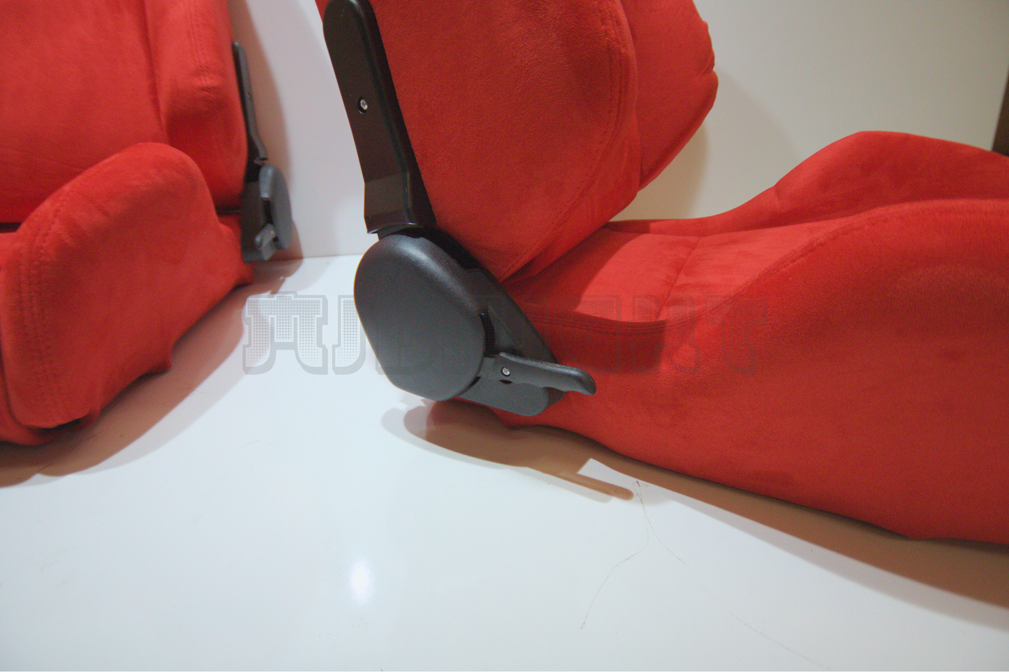 Recaro SR3 Style Red Suede Alcantara Reclinable Bucket Seat