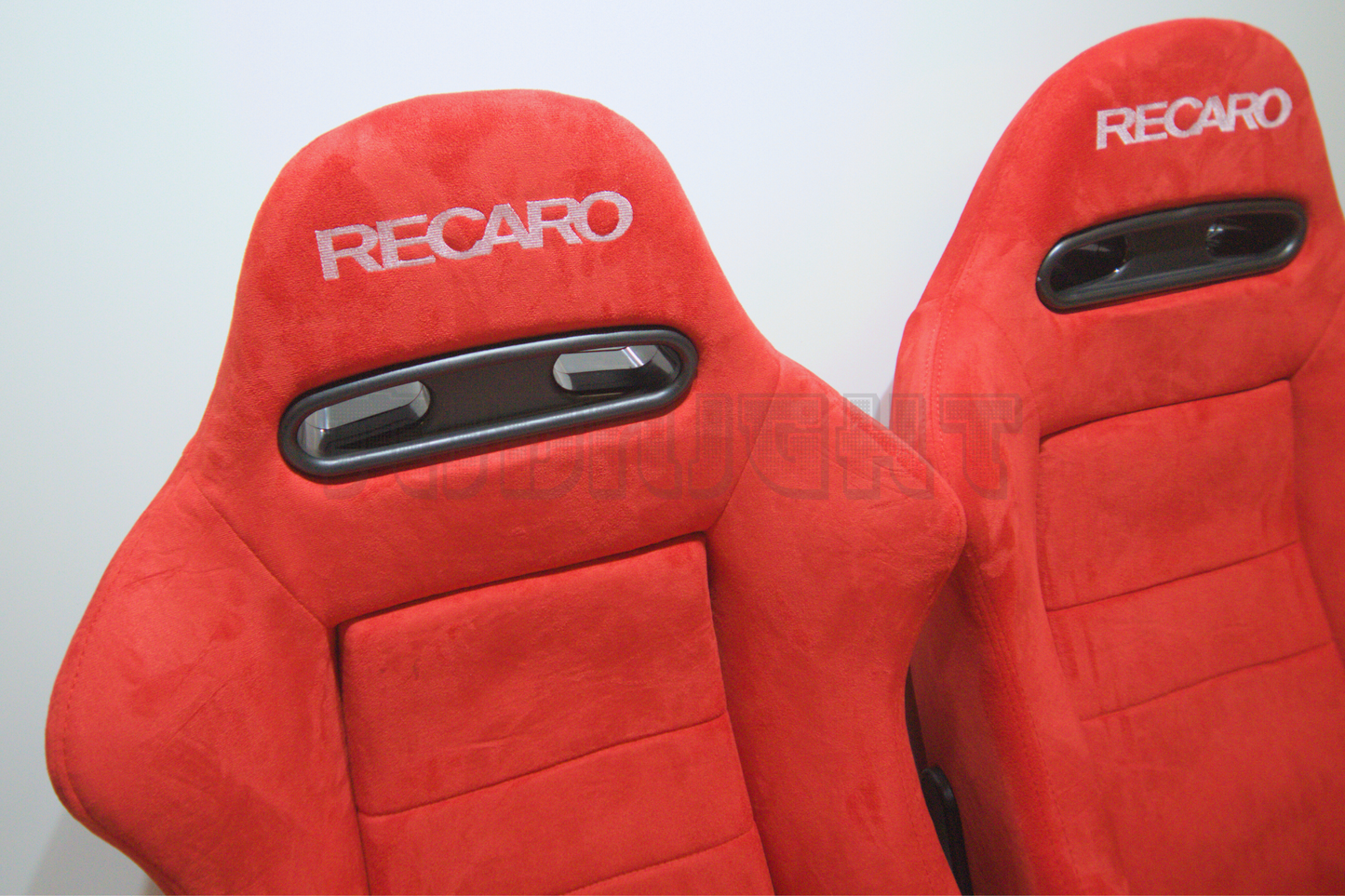 Recaro SR3 Style Red Suede Alcantara Reclinable Bucket Seat